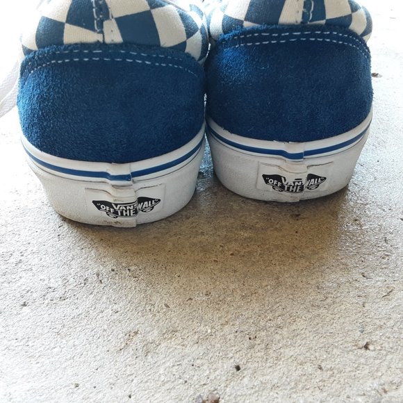 Vans Old Skool Blue Checkerboard Size 8 womens/Size 6.5 mens shoes - Picture 9 of 9